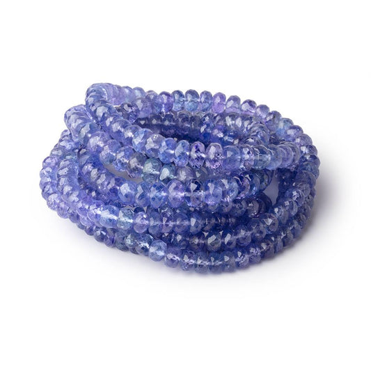 4.5-6.5mm Tanzanite Faceted Rondelle Beads 18 inch 130 pieces AAA