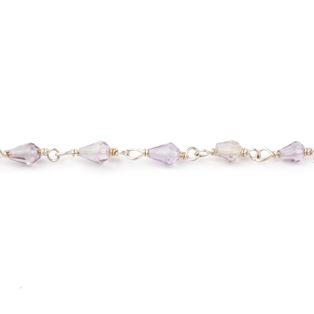 4.5-6mm Ametrine Faceted Tear Drop Beads on Sterling Silver Chain