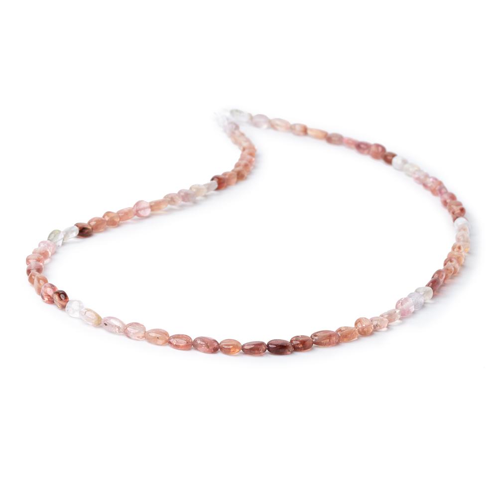 4.5-6mm Multi Color Tourmaline Plain Oval Beads 16 inch 81 pieces AA