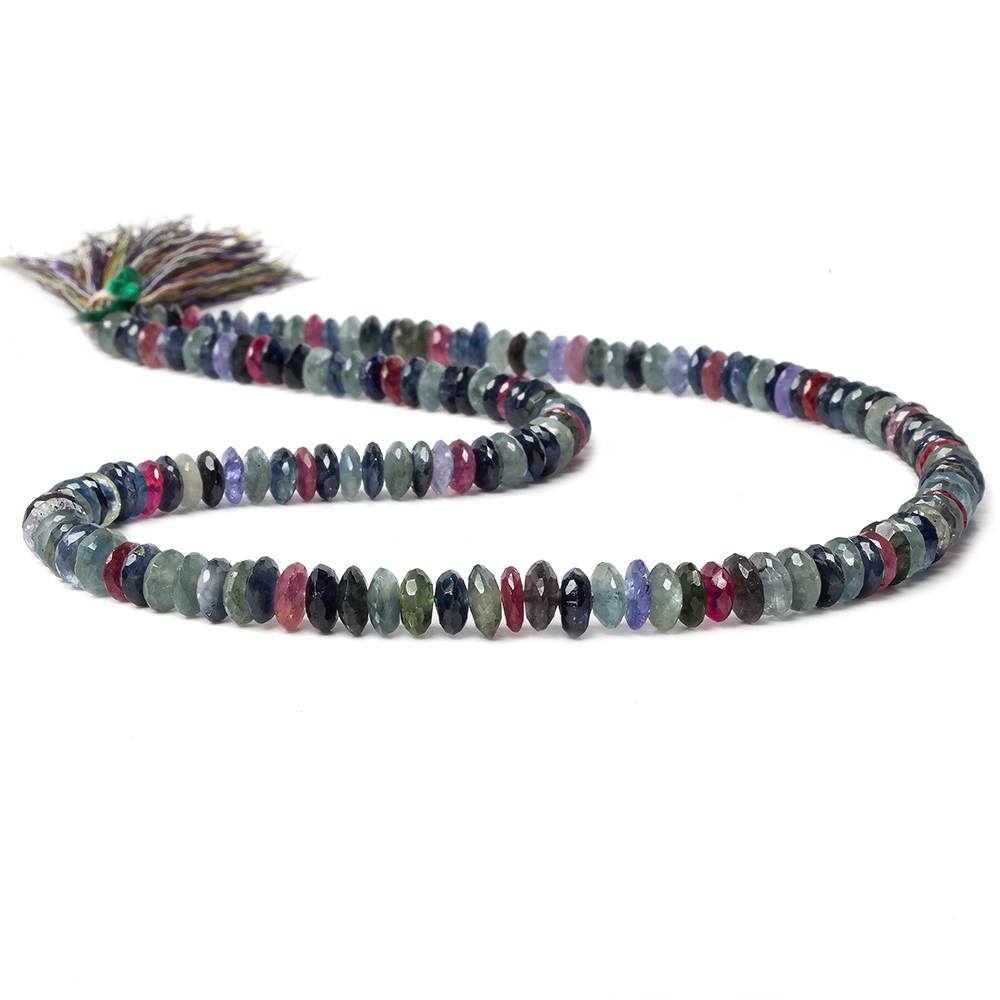 4.5-6mm Multi Gemstone German Faceted Rondelle beads 16 inch 160 pieces