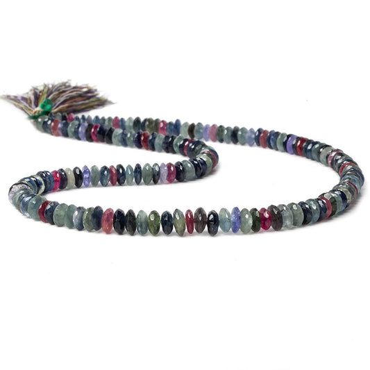 4.5-6mm Multi Gemstone German Faceted Rondelle beads 16 inch 160 pieces