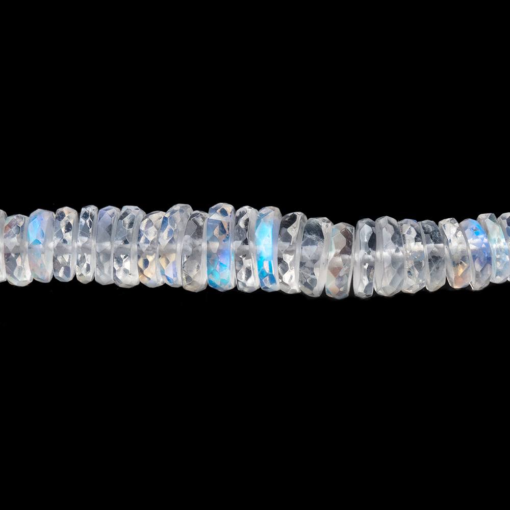 4.5-6mm Rainbow Moonstone Faceted Heishi Beads 10 inch 110 pieces AAA