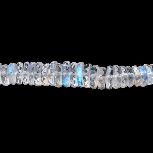 4.5-6mm Rainbow Moonstone Faceted Heishi Beads 10 inch 110 pieces AAA