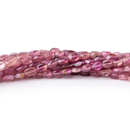 4.5-6mm Shaded Pink Tourmaline Plain Oval Beads 16 inch 81 pieces AA