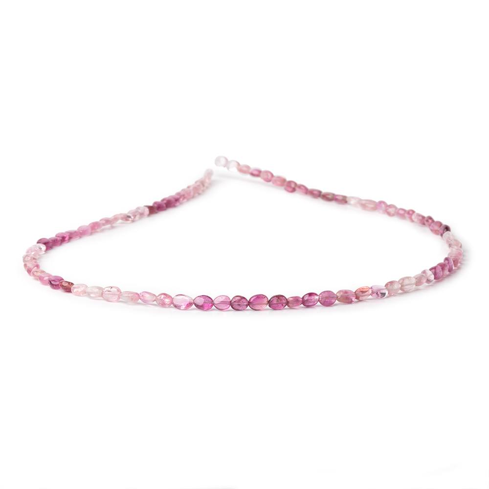 4.5-6mm Shaded Pink Tourmaline Plain Oval Beads 16 inch 81 pieces AA