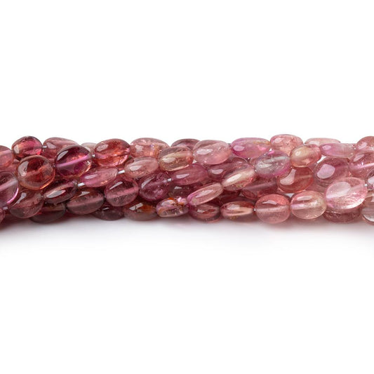 4.5-6mm Shaded Pink Tourmaline Plain Ovals 16 inch 81 Beads AA