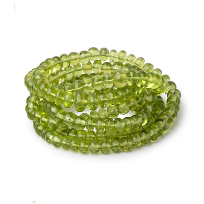 4.5-7mm Afghani Peridot Plain Rondelle Beads 16.5 inch 106 pieces AAA