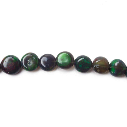 4.5-7mm Blue Ethiopian Opal Plain Coin Beads 18 inch 85 pieces AA