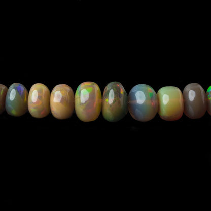 4.5-8.5mm Olive Green Ethiopian Opal Plain Rondelle beads 18 inch 138 pieces