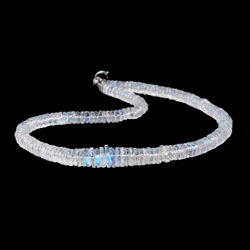 4.5-8.5mm Rainbow Moonstone Faceted Heishi Beads 12 inch 180 pieces AAA