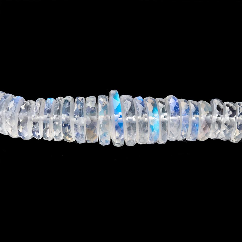4.5-8.5mm Rainbow Moonstone Faceted Heishi Beads 12 inch 180 pieces AAA