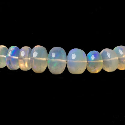 4.5-8.5mm White Ethiopian Opal Plain Rondelle beads 18 inch 130 pieces