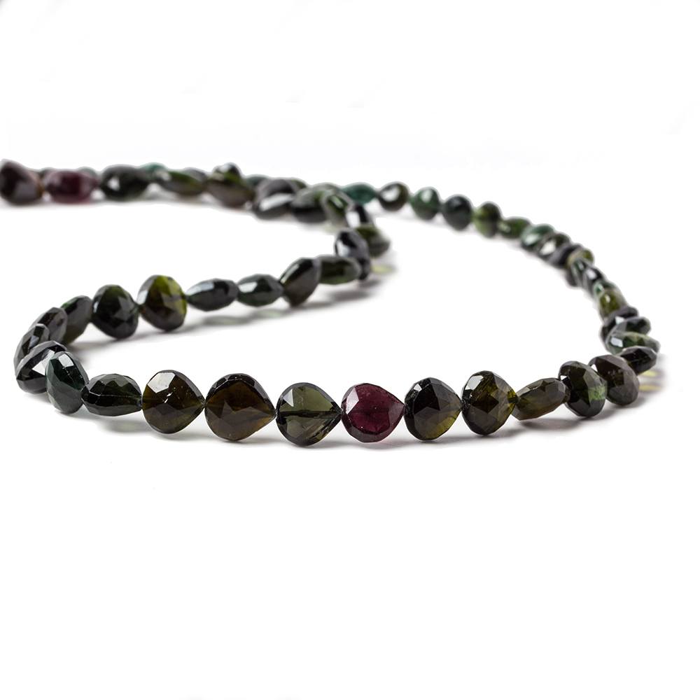 4.5- 8mm Green Tourmaline Straight Drill Heart 15.5 inch 56 pieces