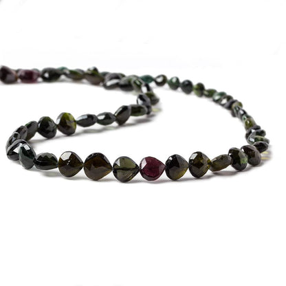 4.5- 8mm Green Tourmaline Straight Drill Heart 15.5 inch 56 pieces