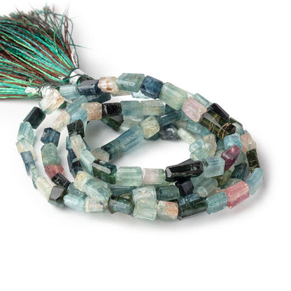 4.5-8mm Indicolite Tourmaline Faceted Rectangles 16 inch 63 Beads