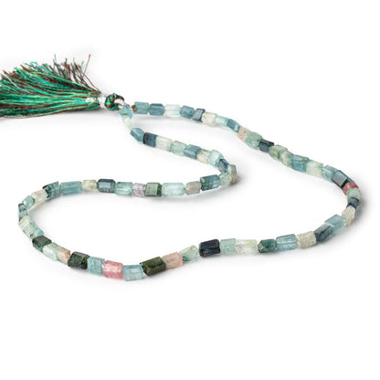 4.5-8mm Indicolite Tourmaline Faceted Rectangles 16 inch 63 Beads