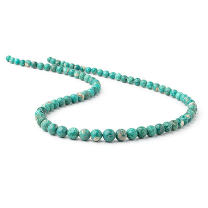 4.5-8mm Mongolian Turquoise Plain Round Beads 18 inch 78 pieces