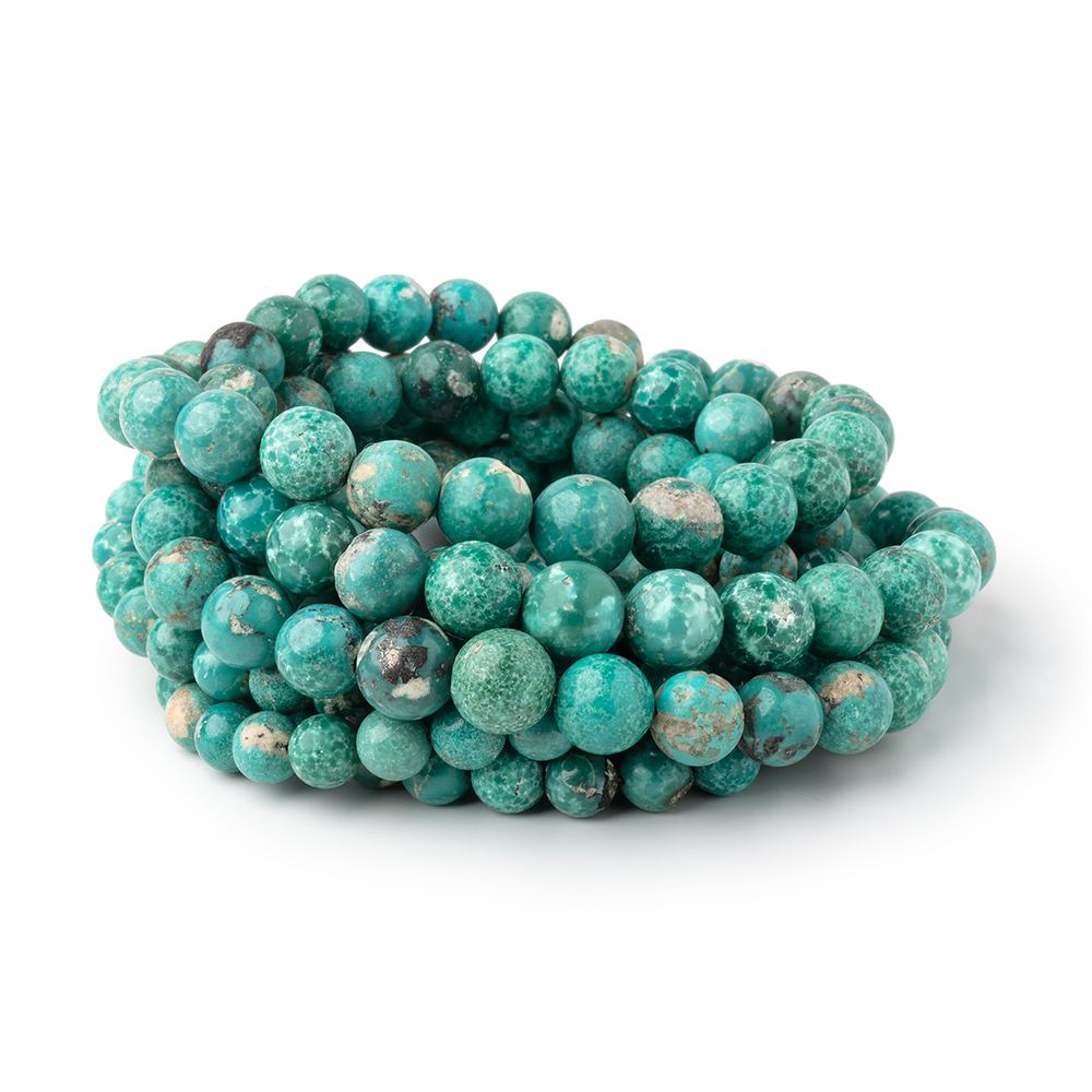 4.5-8mm Mongolian Turquoise Plain Round Beads 18 inch 78 pieces