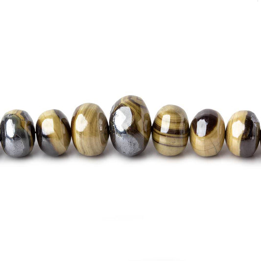 4.5-8mm Schalenblende plain rondelles 8 inch 47 beads AA rare