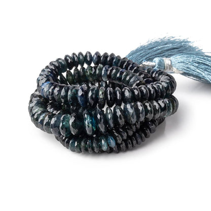 4.5-9mm Blue Sapphire German Faceted Rondelle Beads 16 inch 145 pieces