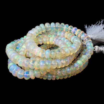 4.5 - 9mm Cream Ethiopian Opal Faceted Rondelle Beads 110 pieces AAA Grade