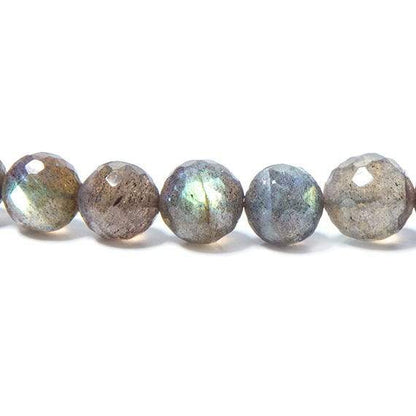 4.5-9mm Labradorite faceted round beads 16 inch 57 pieces
