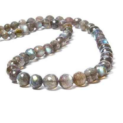 4.5-9mm Labradorite faceted round beads 16 inch 57 pieces