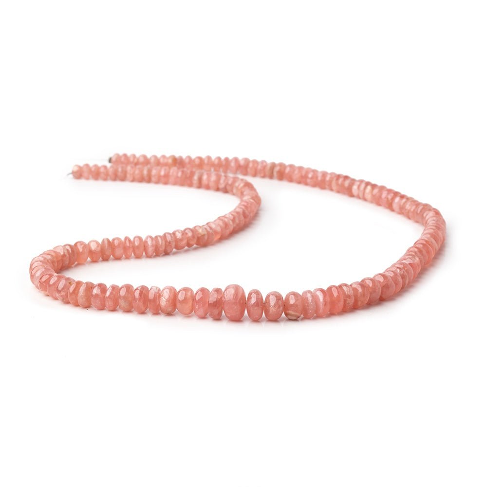4.5-9mm Rhodochrosite Plain Rondelles 18 inch 138 beads AA