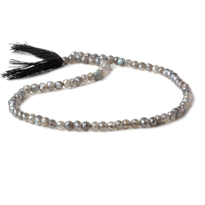 4.5-5 mm Mystic Labradorite Hand Faceted Rounds 13 inch 80 beads