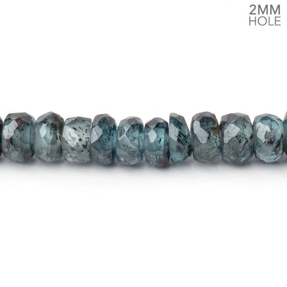 5-6mm Indigo Kyanite 2mm Large Hole Faceted Rondelle Beads 7 inch 53 pieces
