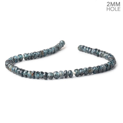 5-6mm Indigo Kyanite 2mm Large Hole Faceted Rondelle Beads 7 inch 53 pieces