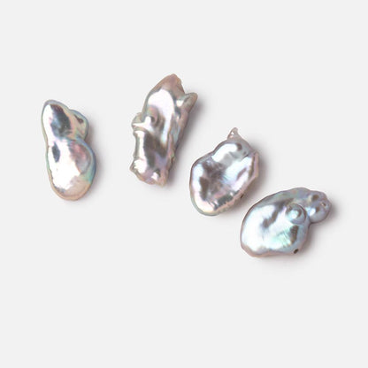 11-14mm Lilac Silver Side Drill Biwa Focals Set of 4 pieces