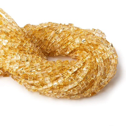 4.5- 5mm Citrine Emerald Cut Square Pavilion faceted Beads 12 inch 72 pieces