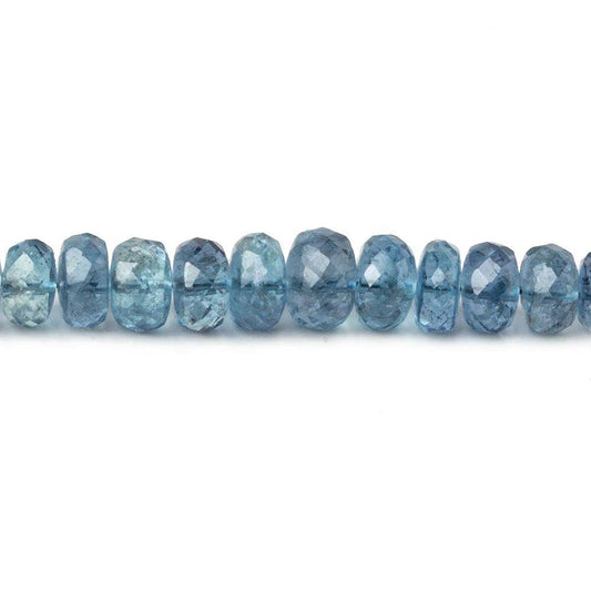 4.5mm - 6.5mm Santa Maria Aquamarine faceted rondelles 16 inch 128 beads AA