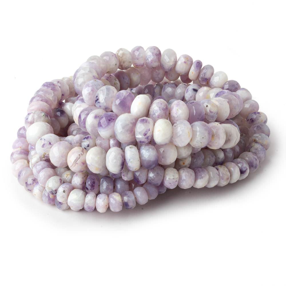 4.5mm - 8.5mm Morado Purple Opal faceted rondelles 18 inch 100 beads