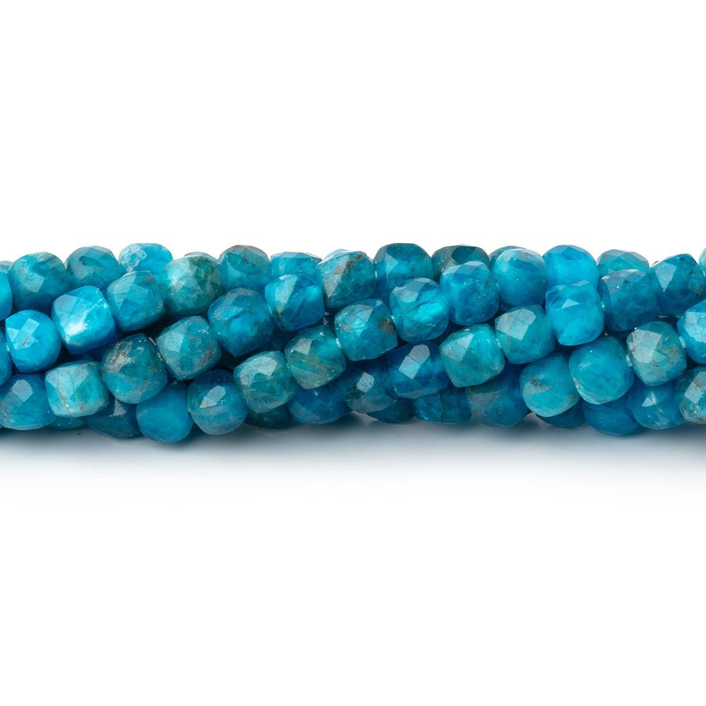 4.5mm Apatite Micro Faceted Cube Beads 12.5 inch 70 pieces