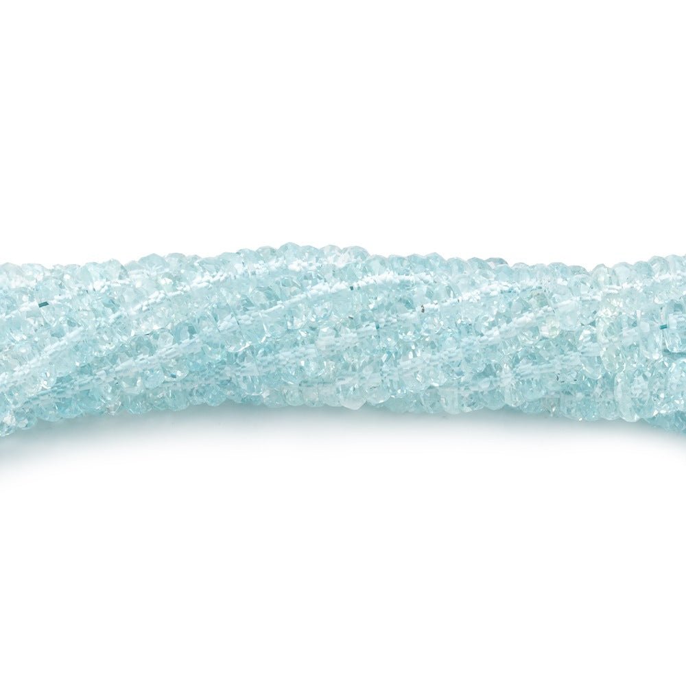 4.5mm Aquamarine Faceted Heishi Beads 15 inch 300 pieces AA
