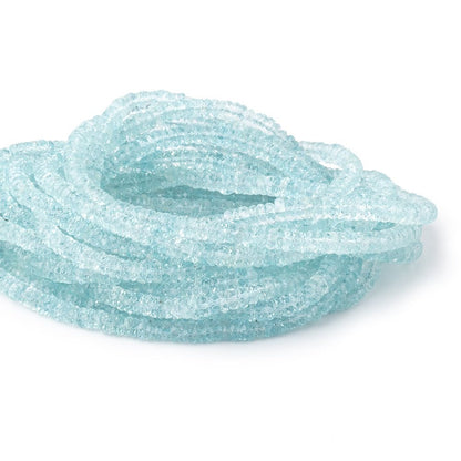 4.5mm Aquamarine Faceted Heishi Beads 15 inch 300 pieces AA