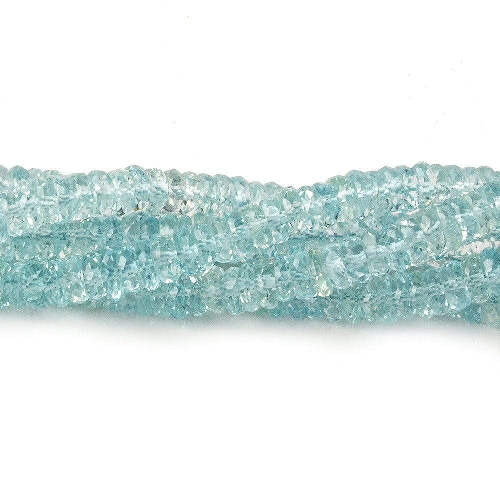 4.5mm Aquamarine Faceted Heishi 15 inch 220 beads AAA