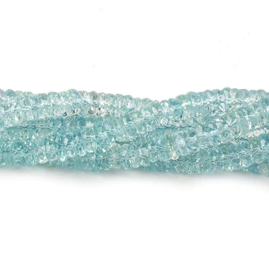 4.5mm Aquamarine Faceted Heishi 15 inch 220 beads AAA
