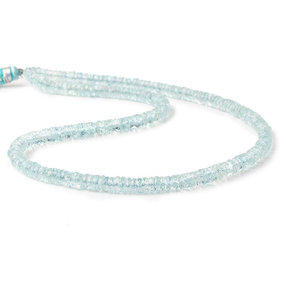 4.5mm Aquamarine Faceted Heishi 15 inch 220 beads AAA