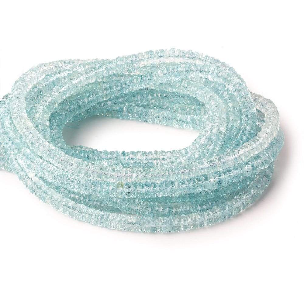 4.5mm Aquamarine Faceted Heishi 15 inch 220 beads AAA