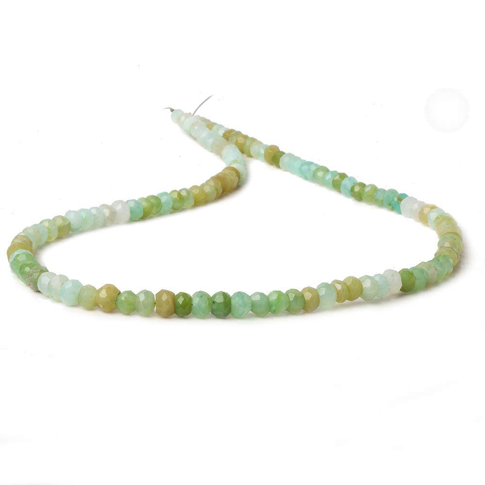 4.5mm Blue Peruvian Opal Faceted Rondelles 14 inch 108 beads