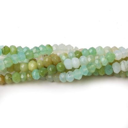 4.5mm Blue Peruvian Opal Faceted Rondelles 14 inch 108 beads