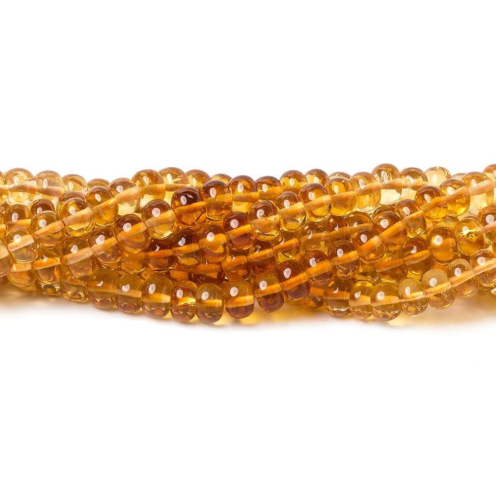 5.5mm Citrine plain rondelle beads 14 inch 92 pieces AA