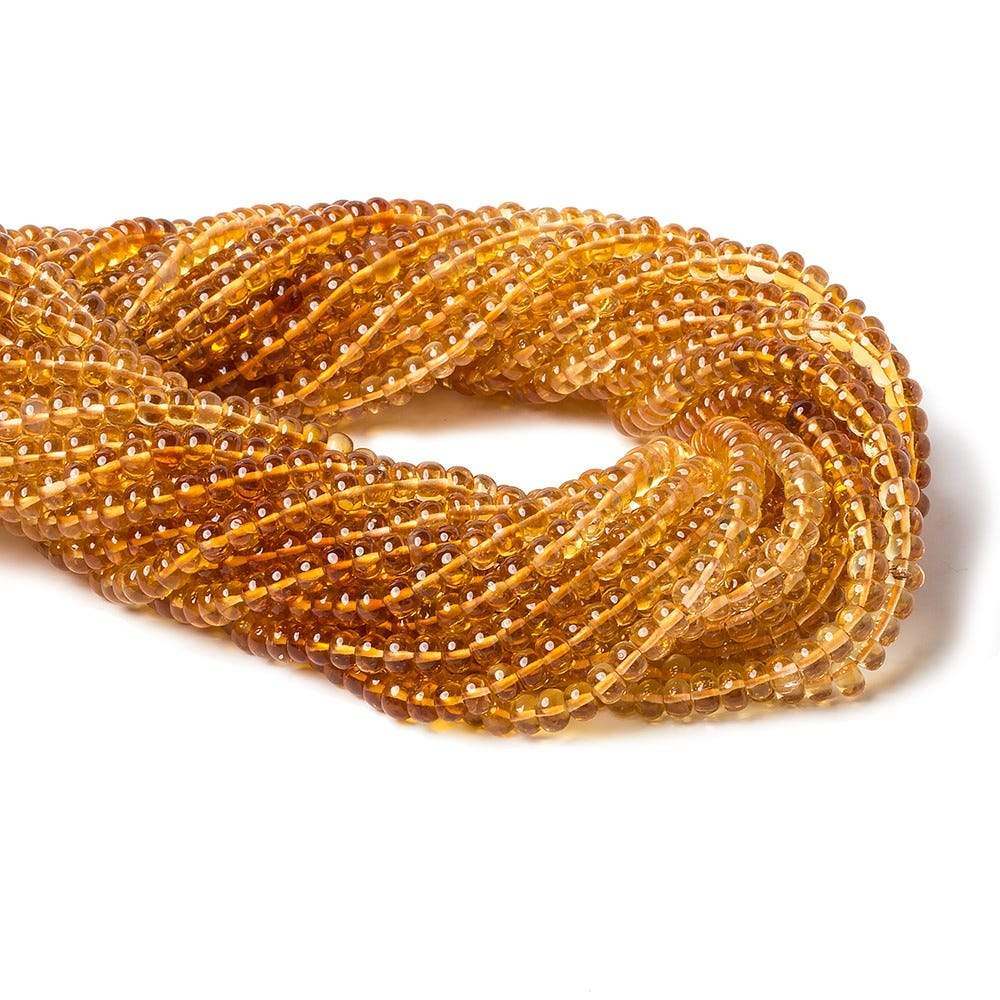 5.5mm Citrine plain rondelle beads 14 inch 92 pieces AA