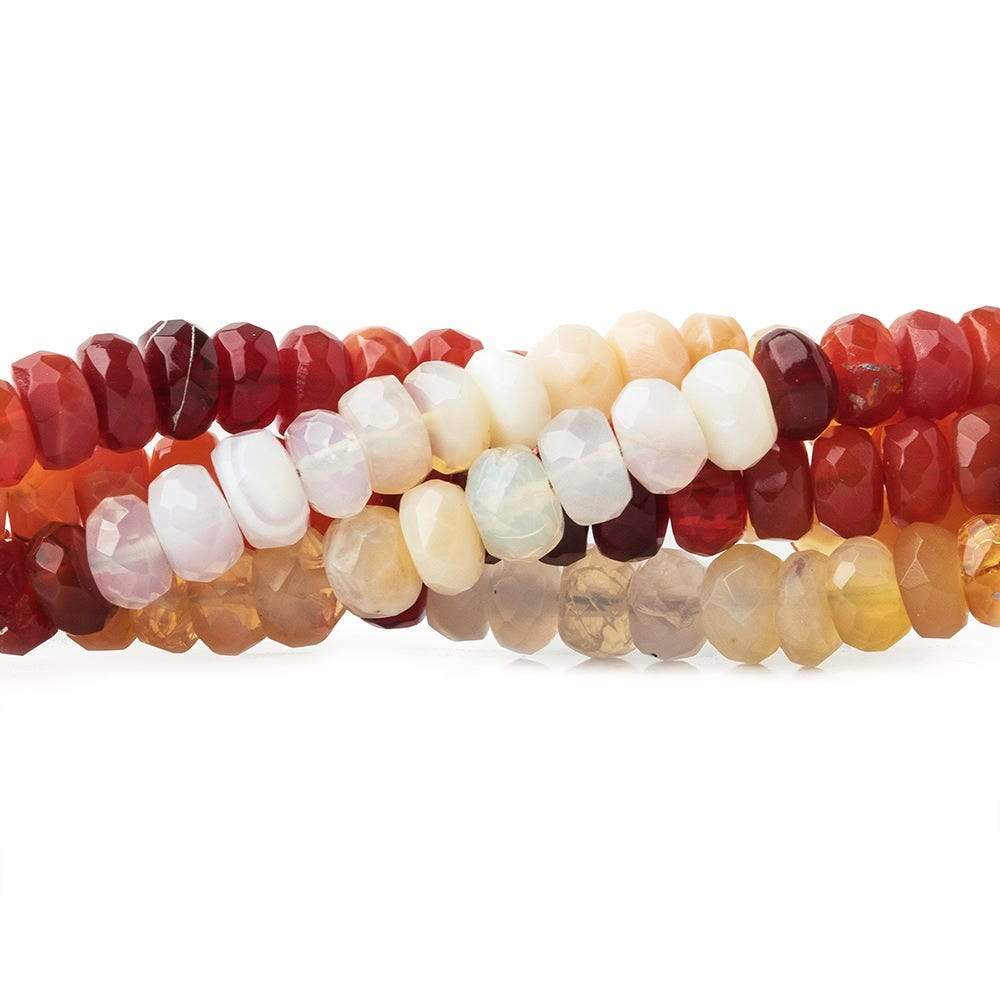 4.5mm Fire Opal Faceted Rondelle 16 inch 135 pieces