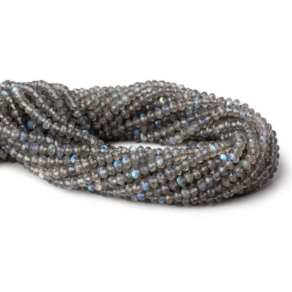 4.5mm Labradorite Micro Faceted Rondelle Beads 12.5 inch 102 pieces AA