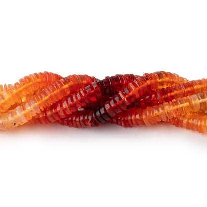 4.5mm Multi Color Fire Opal plain heishi beads 15 inch 305 pieces