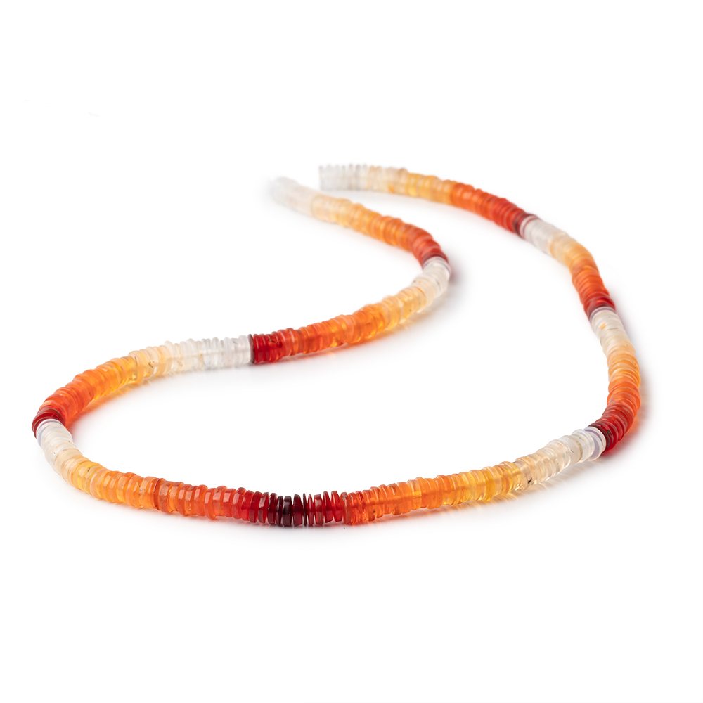 4.5mm Multi Color Fire Opal plain heishi beads 15 inch 305 pieces